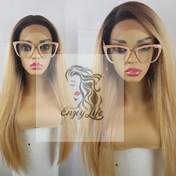 celebrity honey Blonde brown root lace wig main image 4
